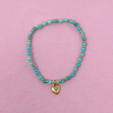 Load image into Gallery viewer, Stone Bead Heart Anklet
