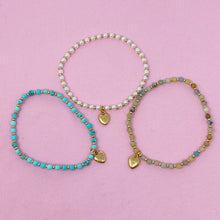 Load image into Gallery viewer, Stone Bead Heart Anklet