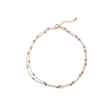 Load image into Gallery viewer, Amethyst Layered Anklet