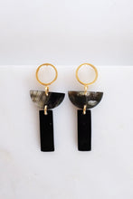 Load image into Gallery viewer, Con Dao II Geo Buffalo Horn Post Dangle Earrings