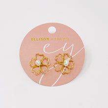 Load image into Gallery viewer, Heart Petals With Freshwater Pearl Earrings