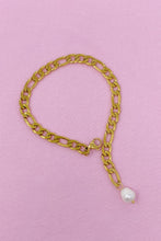 Load image into Gallery viewer, Cuban Link Pearl Bracelet