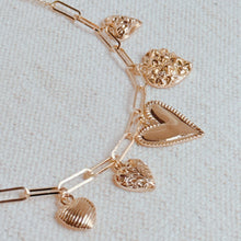 Load image into Gallery viewer, Five Hearts Charm Bracelet