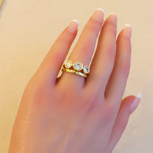 Load image into Gallery viewer, Trio Bezel Stone Ring Set Of 2