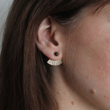 Load image into Gallery viewer, Golden Obsidian Fan Earrings