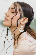 Load image into Gallery viewer, Saigon 16K Gold Plated Geometric Statement Buffalo Horn Earrings