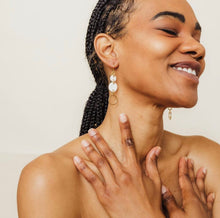 Load image into Gallery viewer, Ba Be Crescent Drop Buffalo Horn Dangle Earrings