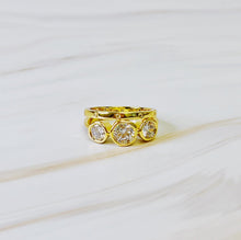 Load image into Gallery viewer, Trio Bezel Stone Ring Set Of 2