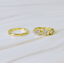Load image into Gallery viewer, Trio Bezel Stone Ring Set Of 2