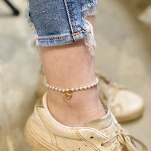 Load image into Gallery viewer, Stone Bead Heart Anklet
