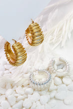 Load image into Gallery viewer, Bold In Pleats Hoop Earrings
