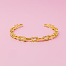Load image into Gallery viewer, Alternatively Linked Open Bangle Bracelet
