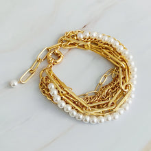 Load image into Gallery viewer, Multi Chain &amp; Pearl Bracelet
