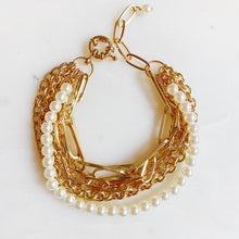 Load image into Gallery viewer, Multi Chain &amp; Pearl Bracelet
