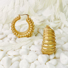 Load image into Gallery viewer, Bold In Pleats Hoop Earrings
