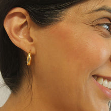 Load image into Gallery viewer, Dual-Tone Teardrop Hoops
