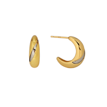 Load image into Gallery viewer, Dual-Tone Teardrop Hoops
