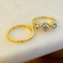 Load image into Gallery viewer, Trio Bezel Stone Ring Set Of 2
