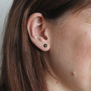 Golden Obsidian Fan Earrings