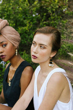 Load image into Gallery viewer, Saigon 16K Gold Plated Geometric Statement Buffalo Horn Earrings
