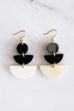 Load image into Gallery viewer, Saigon 16K Gold Plated Geometric Statement Buffalo Horn Earrings
