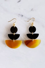 Load image into Gallery viewer, Saigon 16K Gold Plated Geometric Statement Buffalo Horn Earrings
