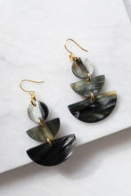 Load image into Gallery viewer, Saigon 16K Gold Plated Geometric Statement Buffalo Horn Earrings
